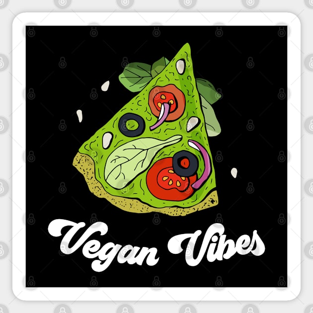 Vegan Vibes Veggie Pizza Sticker by Whimsical Frank